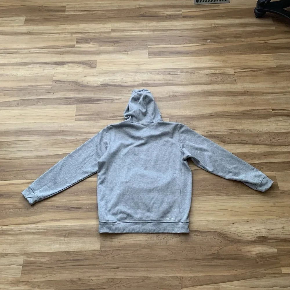 Adidas Sweatshirt Men’s Medium Gray Hoodie Pullover Climawarm Knit Fleece Logo